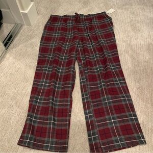 Men’s Red and Gray Plaid Pajama Pants